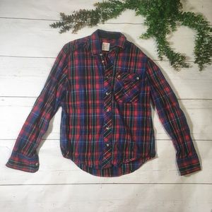 Levi Strauss and Co Plaid Red Blue Button Down